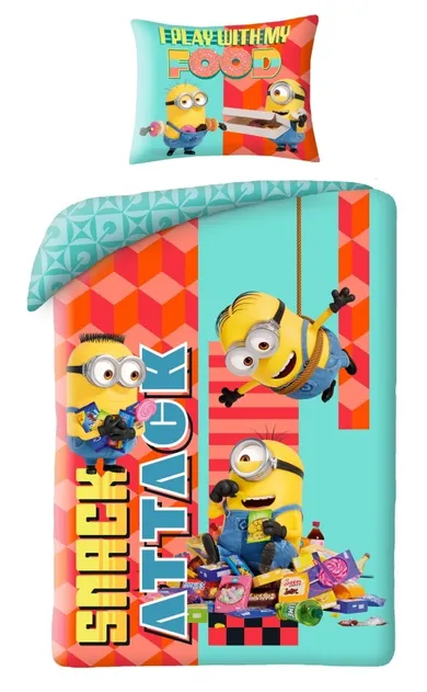 Minions, set lenjerie de pat single, 140-200 cm