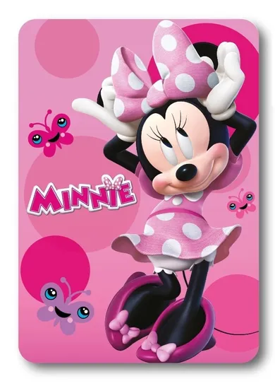 Minnie Mouse, Christmas, patura polar, roz, 100-140 cm