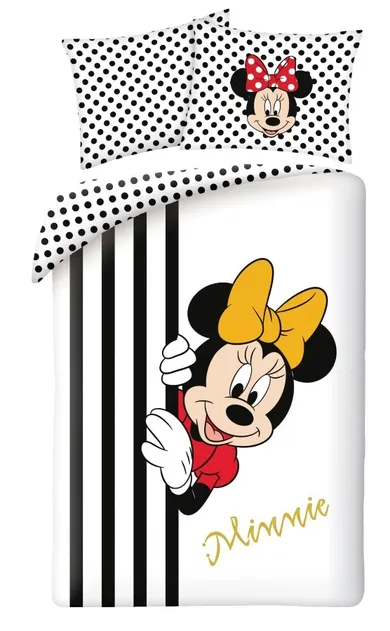 Minnie Mouse, set lenjerie de pat single, 140-200 cm + 70-90 cm