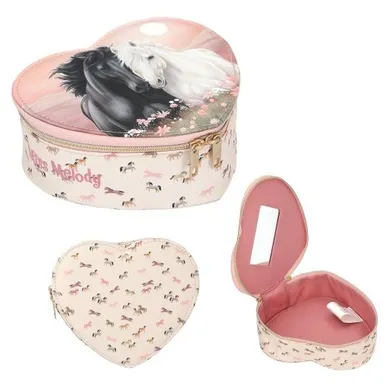 Miss Melody, Blossom Pony, cutie pentru bijuterii cu oglinda, 14-16-6cm