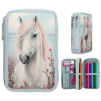 Miss Melody, penar dublu cu rechizite scolare, albastru