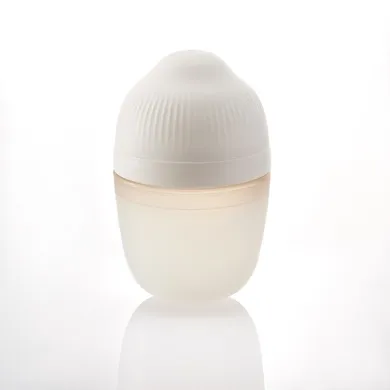 Mombella, Breast Shape, biberon anticolici pentru nou-nascuti din silicon, 210 ml, Ivory