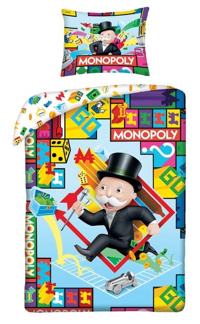 Monopoly, set lenjerie de pat single, 140-200 cm + 70-90 cm