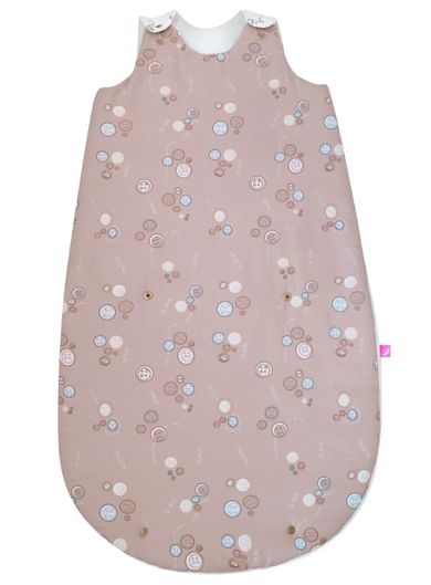 Motherhood, Zip-A-Round, sac de dormit de vara din bumbac, 2in1, TOG 1, nasturi roz, 3-18 luni