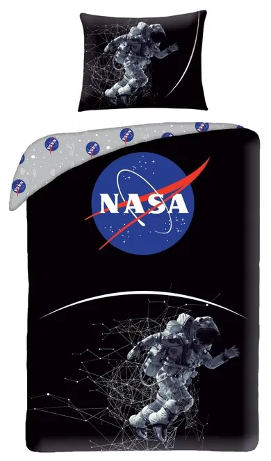 NASA, set lenjerie de pat single, 140-200 cm + 70-90 cm