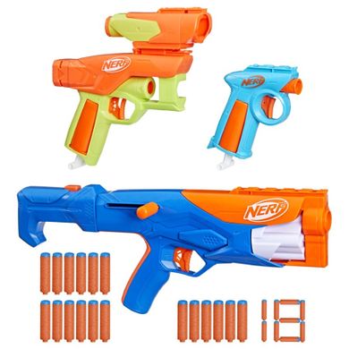 NERF N Series, set Gear Up Pack, 3 blastere, 2 accesorii si 18 proiectile