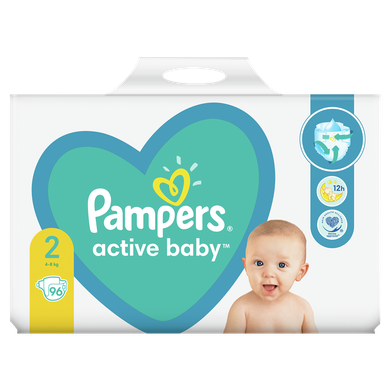 Pampers Active Baby, scutece marimea 2, 4-8 kg, 96 buc.
