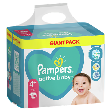 Pampers Active Baby, scutece marimea 4+, 10-15 kg, 70 buc.