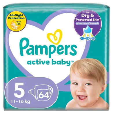 Pampers Active Baby, scutece marimea 5, 11-16 kg, 64 buc.