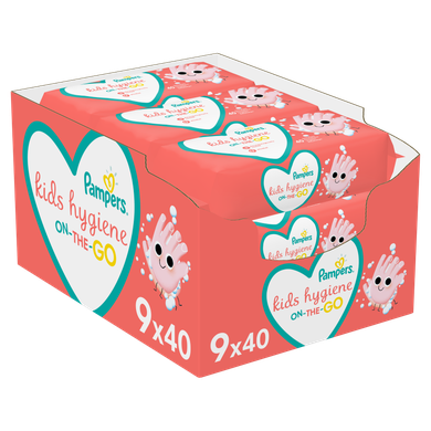 Pampers Hygiene On-The-Go, servetele umede, 9 pachete, 360 buc.