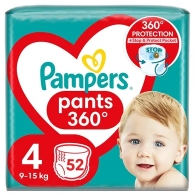 Pampers Pants, scutece-chilotel marimea 4, 9-15 kg, 52 buc.