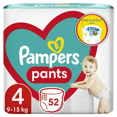 Pampers Pants, scutece-chilotel marimea 4, 9-15 kg, 52 buc.