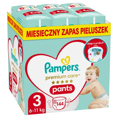 Pampers Premium Care Pants, scutece-chilotel marimea 3, 6-11 kg, 144 buc.