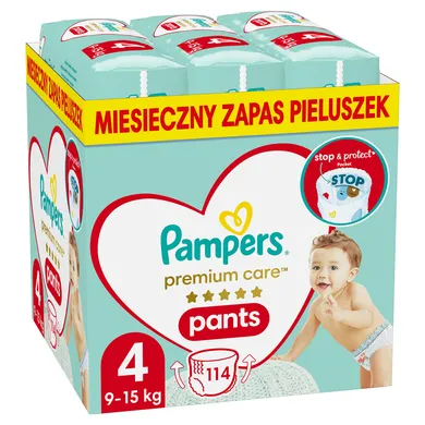 Pampers Premium Care Pants, scutece-chilotel marimea 4, 9-15 kg, 114 buc.