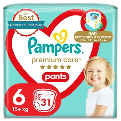 Pampers Premium Care Pants, scutece-chilotel marimea 6, 15+ kg, 31 buc.