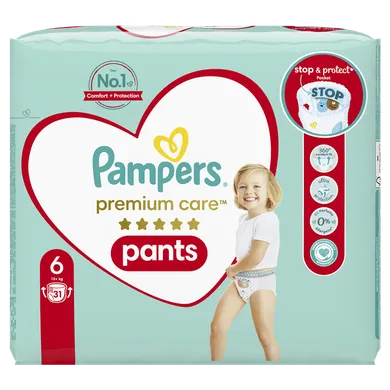 Pampers Premium Care Pants, scutece-chilotel marimea 6, 15+ kg, 31 buc.
