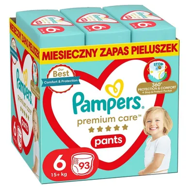 Pampers Premium Care Pants, scutece-chilotel marimea 6, 15 kg+, 93 buc.