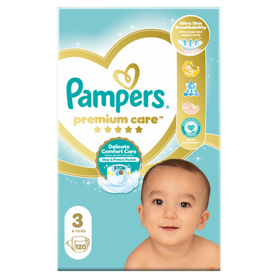 Pampers Premium Care, scutece marimea 3, 5-9 kg, 120 buc.