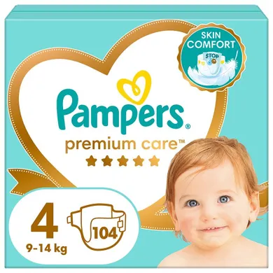 Pampers Premium Care, scutece marimea 4, 9-14 kg, 104 buc.