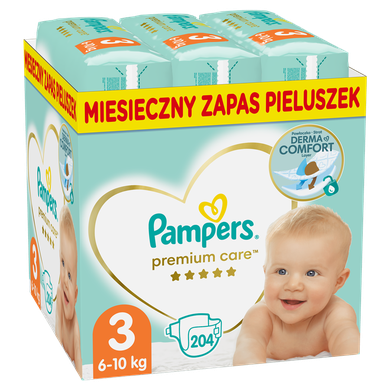 Pampers Premium Care, XXL Box, scutece marimea 3, 6-10 kg, 204 buc.