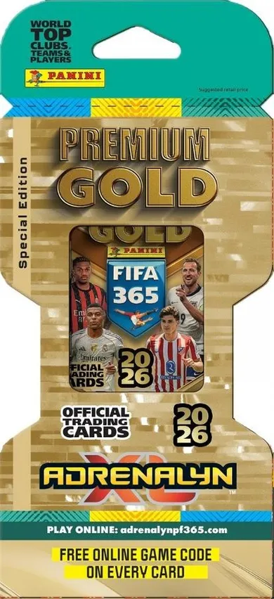 Panini, FIFA 365, Adrenalyn XL 2026, Premium Gold, booster cu carti de colectie, 1 buc.