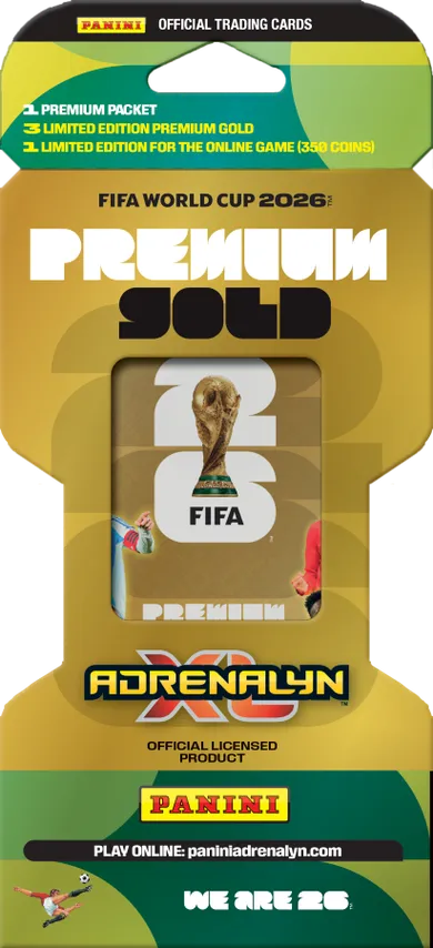 Panini, FIFA World Cup, Adrenalyn XL 2026, blister Gold, booster cu carti de colectie