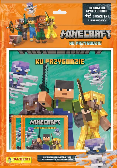 Panini, Minecraft, set de start, album autocolant de colectie + 10 autocolante