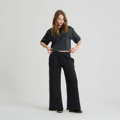 Pantaloni de trening din bumbac cu croiala wide leg NOWEAR