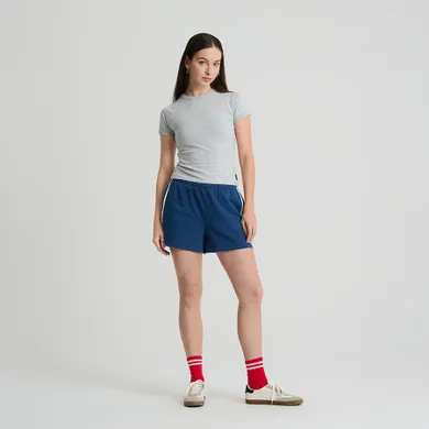 Pantaloni scurti albastri din bumbac pieptanat NOWEAR