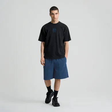 Pantaloni scurti albastri din bumbac pieptanat NOWEAR