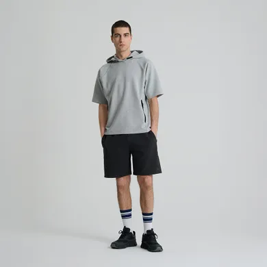 Pantaloni scurti regular negri cu snur NOWEAR