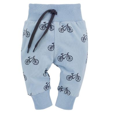 Pantaloni subtiri pentru baieti, albastru, imprimeu biciclete, brand Pinokio