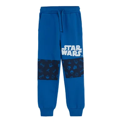 Pantaloni trening pentru baieti, albastru, imprimeu Star Wars, Licence Brand