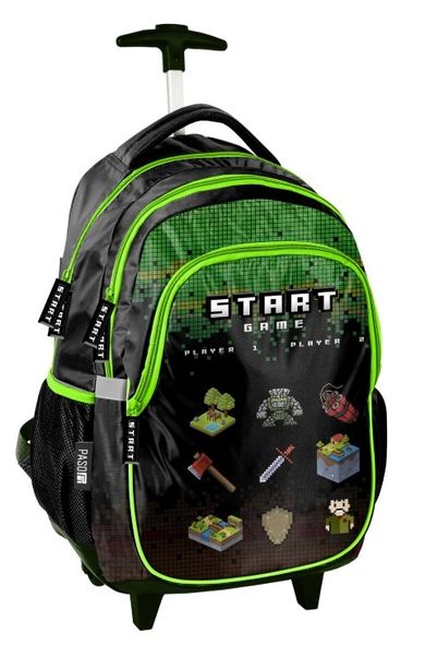 Paso, ghiozdan cu roti (tip troler), Start Game, negru-verde