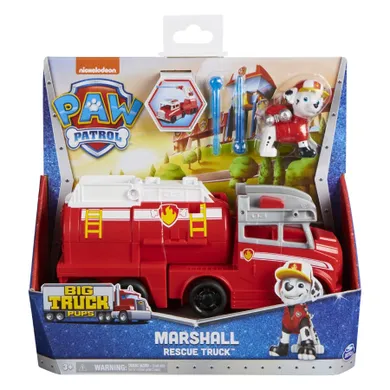 Paw Patrol, Big Truck Pups, Rescue Truck, Marshall, vehicul cu figurina