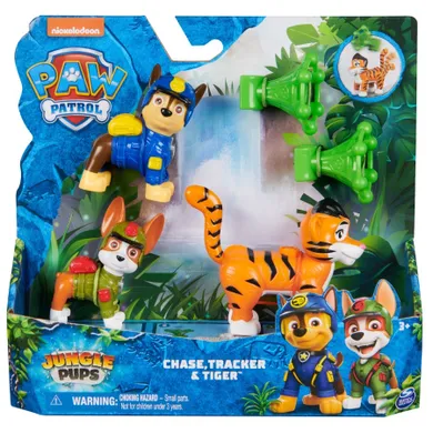 Paw Patrol, Jungle Pups, Chase & Tracker, set de figurine