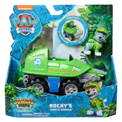 Paw Patrol, Jungle Pups, Rocky Jungle vehicul cu figurina