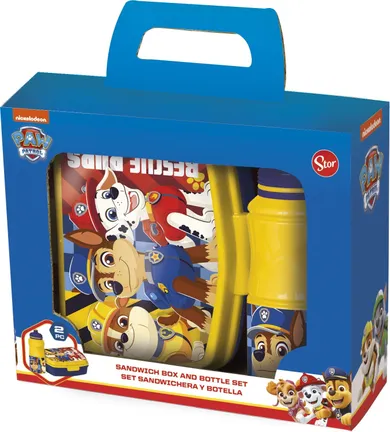 Paw Patrol, Rescue Pups, set: cutie pentru pranz + sticla de apa, 380 ml
