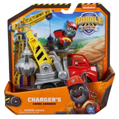 Paw Patrol, Rubble & Crew, Charger, vehicul cu figurina