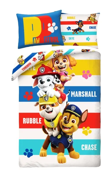 Paw Patrol, set lenjerie de pat single, 140-200 cm