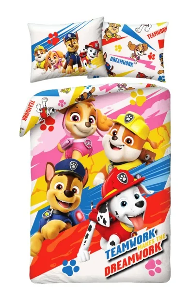 Paw Patrol, set lenjerie de pat single, 140-200 cm