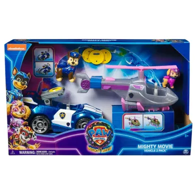 Paw Patrol, The Movie, Chase si Skye, set cu figurine si masini