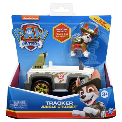 Paw Patrol, Tracker, Jungle Cruiser, vehicul cu figurina