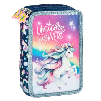 Penar triplu, cu rechizite scolare, Unicorn