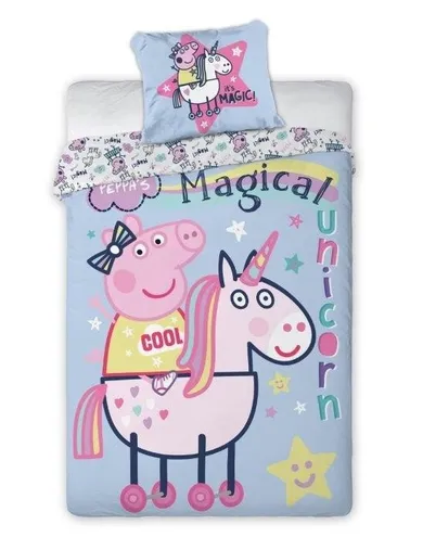 Peppa Pig, set lenjerie de pat single, 140-200 cm