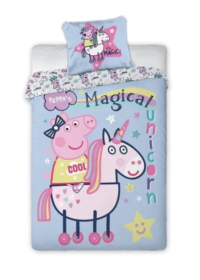 Peppa Pig, set lenjerie de pat single, 160-200 cm