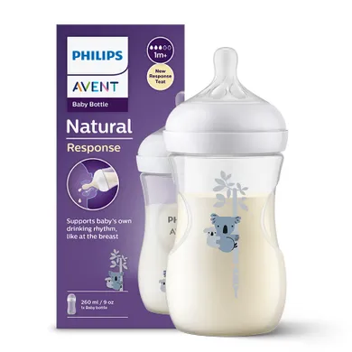 Philips Avent, Natural, Response, biberon, 260 ml, 1 luni+, koala, SCY903/67