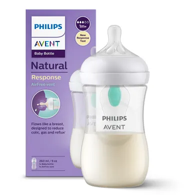 Philips Avent, Natural, Response, biberon cu ventil Air Free, 260 ml, SCY673/01