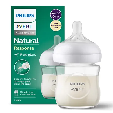 Philips Avent, Natural, Response, biberon de sticla, 120 ml, SCY930/01