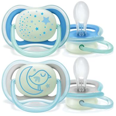 Philips Avent, Ultra Air, Night, suzeta, albastru, 6-18 luni, 2 buc., SCF376/21